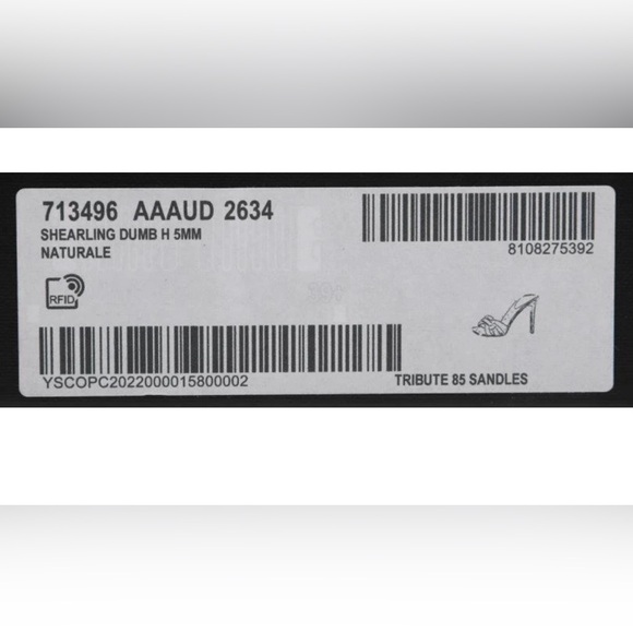 YSL SAINT LAURENT SHEARLING FUR TRIBUTE SANDALS HEELS SLIDES SHOES 39.5 - Picture 8 of 8